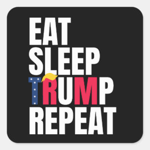 Eat Sleep Trump Repeat President Trump Reelection Square Sticker