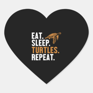 Eat Sleep Turtles Repeat Tortoise Painted Lover Heart Sticker