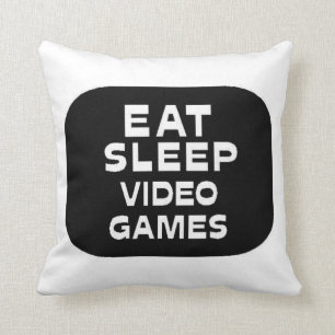 Eat Sleep Video Games Throw Pillow