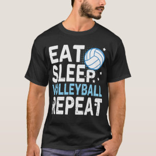 Eat Sleep Volleyball Repeat colourful teen girls w T-Shirt