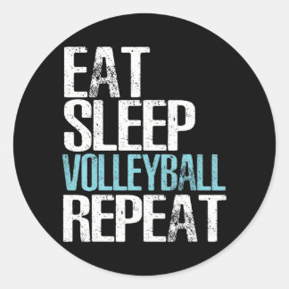 Eat Sleep Volleyball Repeat Great Sport Game Classic Round Sticker