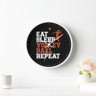 Eat Sleep Volleyball Repeat Volleyball Girl Gift Clock
