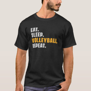 Eat Sleep Volleyball Repeat   Volleyball Retro Vin T-Shirt