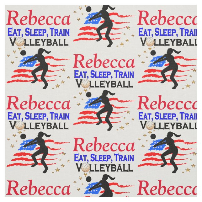 EAT SLEEP VOLLEYBALL USA PERSONALIZED FABRIC (Swatch)