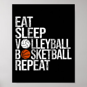 Eat Sleep Volleyll Sketll Repeat Funny Ll  Poster