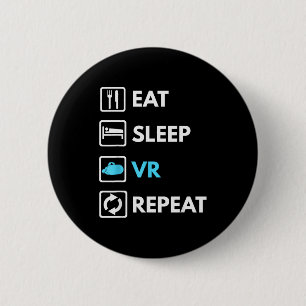 Eat Sleep Vr Repeat Funny Vr Gamer Boy Vr Athlete  2 Inch Round Button