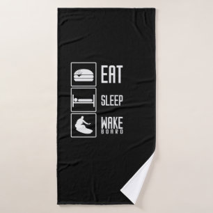 Eat Sleep Wakeboard Bath Towel