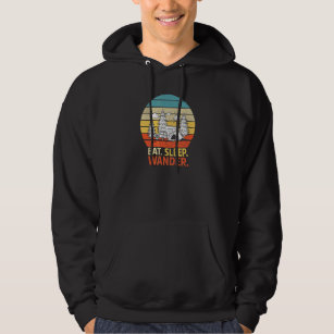 Eat Sleep Wander  Retro Style Camping And Rv Graph Hoodie