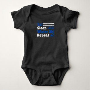 Eat Sleep Water Ski Repeat Baby Bodysuit