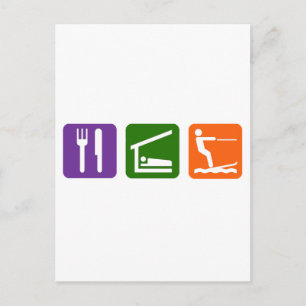 Eat Sleep Water Skiing Postcard