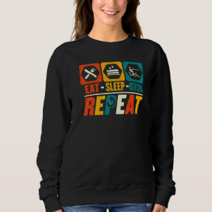 Eat Sleep Water Skiing Repeat Water Skier Coach Sweatshirt