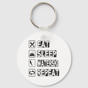 Eat Sleep Waterski Repeat Waterski Water Skiing Wa Keychain