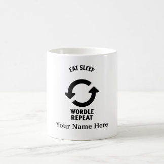 Eat sleep wordle repeat coffee mug
