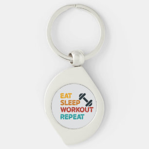 Eat Sleep Workout Repeat Keychain