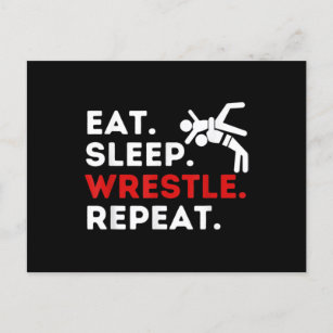 Eat Sleep Wrestle Repeat - Funny Wrestling & Postcard