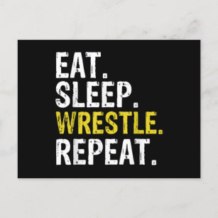 Eat Sleep Wrestle Repeat Postcard
