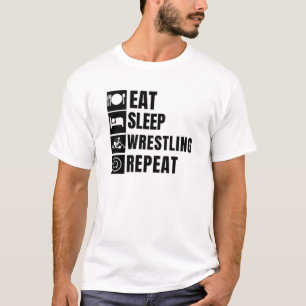 Eat Sleep Wrestling Repeat Funny T-Shirt