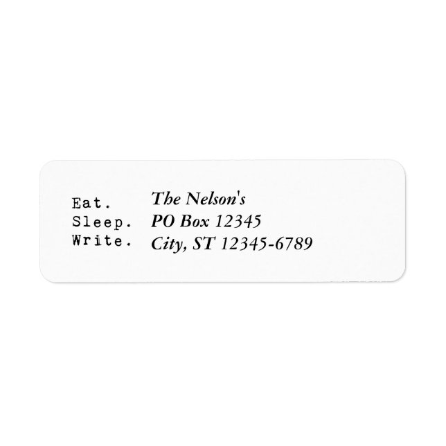Eat Sleep Write (Front)