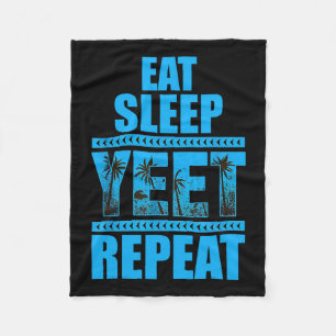 Eat Sleep Yeet Repeat Vintage  Fleece Blanket