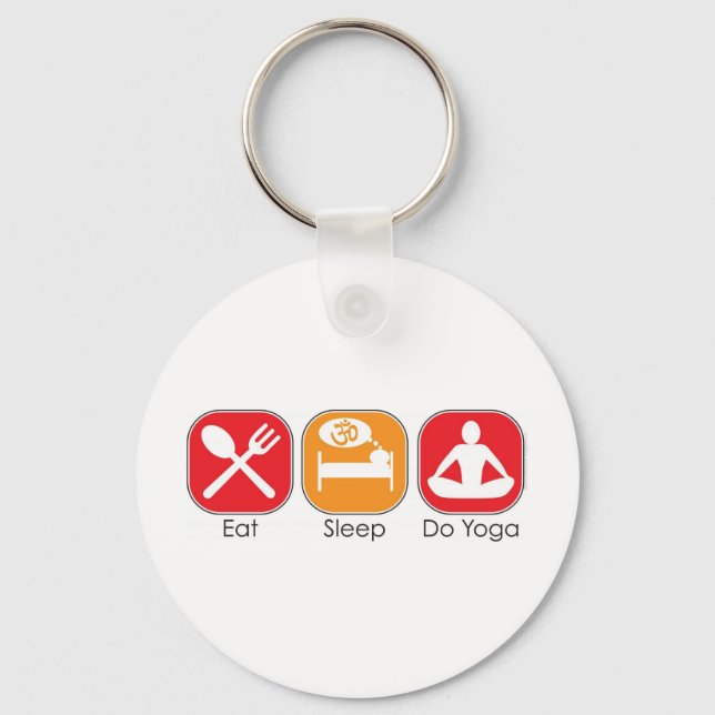 Eat Sleep Yoga Keychain (Front)
