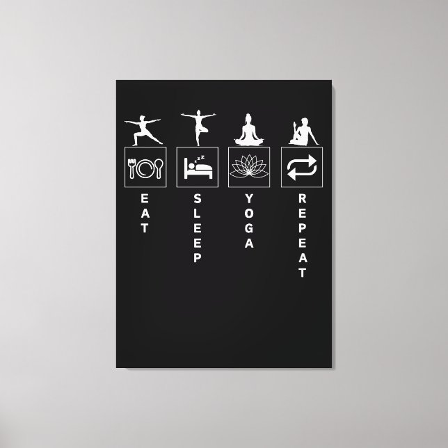 Eat Sleep Yoga Repeat Canvas Print (Front)