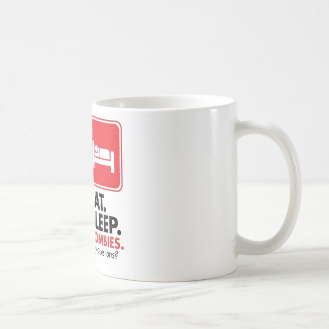 Eat Sleep Zombies - Red Coffee Mug (Right)