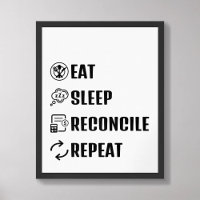 Eat Sommeil Concilier Répéter Funny Poster Comptab