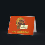 Eat Sufganiyot Funny Thanksgiving Hanukkah Tee Holiday Card<br><div class="desc">Because Hanukkah falls on Thanksgiving in 2013, we created this clever tshirt featuring a Thanksgiving turkey holding a sign that says EAT SUFGANIYOT. (Sufganiyot are jelly doughnuts, symbolic of the Hanukkah miracle of the burning oil lamps in the ancient Holy Temple in Jerusalem.) In tons of styles, sizes and colours...</div>