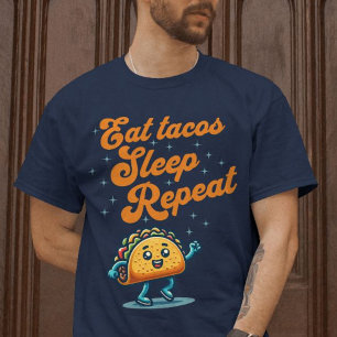 Eat Tacos Sleep Repeat Funny Foodie Taco Shirt