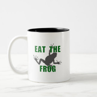 Eat The Frog - Entrepreneur Motivation Quote Two-Tone Coffee Mug