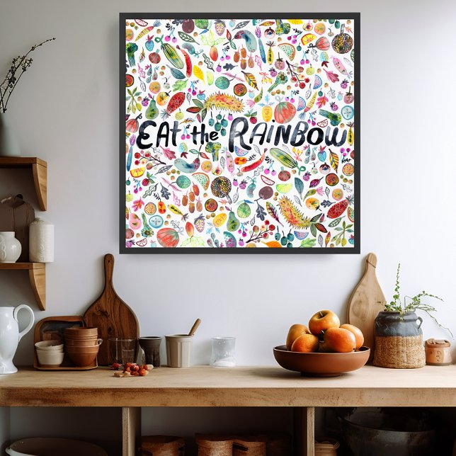 EAT THE RAINBOW colorful fruits veggies watercolor Poster (EAT THE RAINBOW colorful fruits veggies watercolor Poster
)