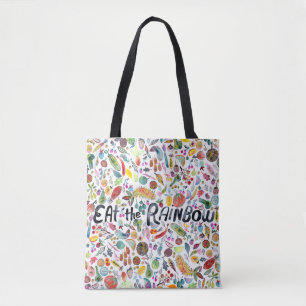 EAT THE RAINBOW colourful fruits veggies Tote Bag