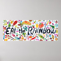Eat the Rainbow Colourful Watercolor Fruit Veggies