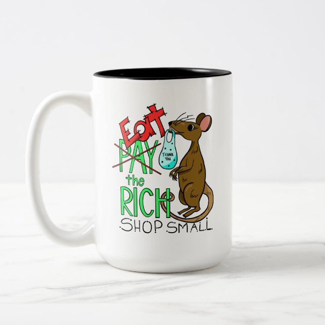 Eat the Rich - Shop Small Two-Tone Coffee Mug (Left)