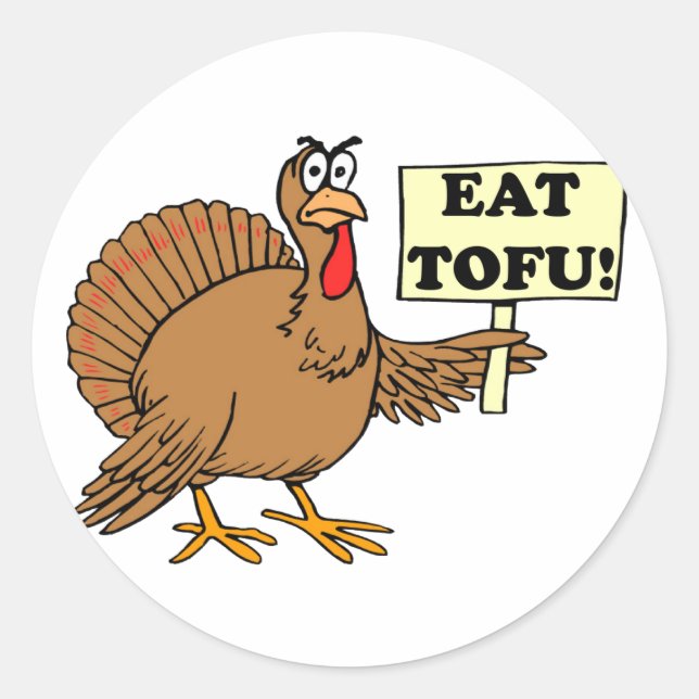 Eat Tofu Classic Round Sticker (Front)