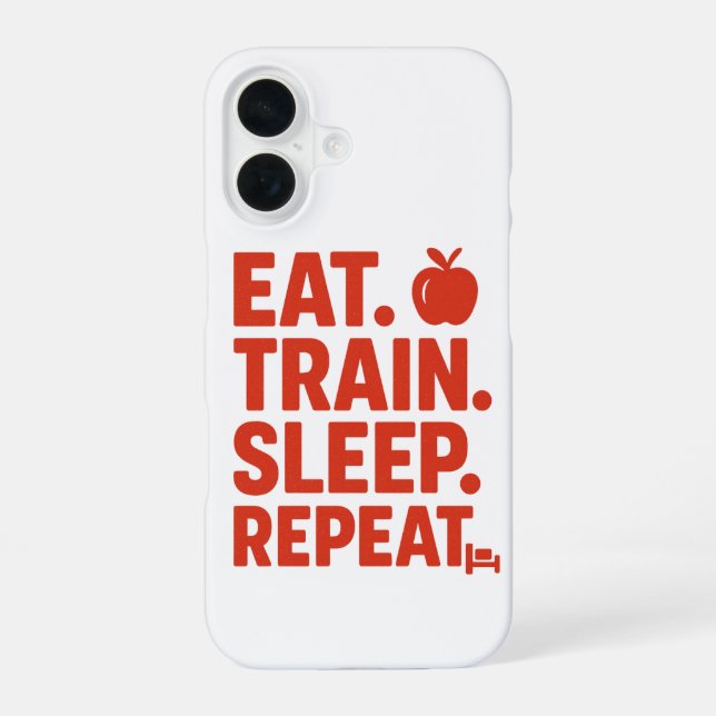  Eat Train Sleep Repeat Phone Wallpaper iPhone 16 Case (Back)