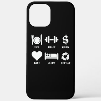 Eat Train Work Love Sleep Repeat Motivational Gym iPhone 12 Pro Max Case