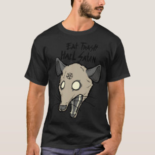 Eat Trash Hail Satan Funny Occult Possum Satanic P T-Shirt