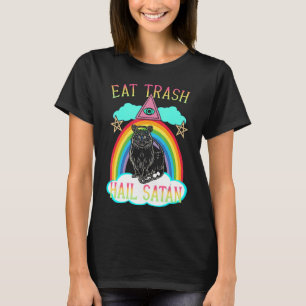 Eat Trash Hail Satan Raccoon Satanic T-Shirt