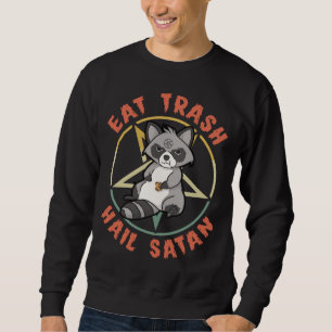 Eat Trash Hail Satan - Raccoon Soft Goth Grunge Ae Sweatshirt