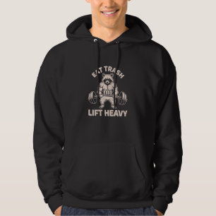 Eat Trash Lift Heavy Raccoon Fitness Kids Weightli Hoodie