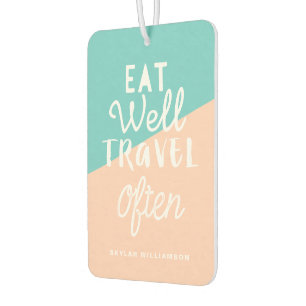 Eat Well Travel Often Chic Tropical Fruit Monogram Air Freshener