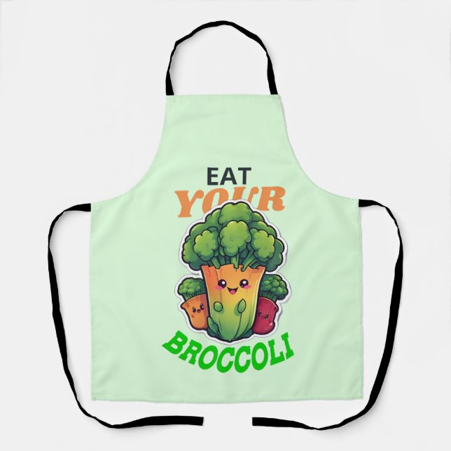 Eat Your Broccoli Apron (Front)