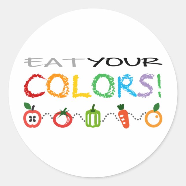 Eat Your Colours! Classic Round Sticker (Front)