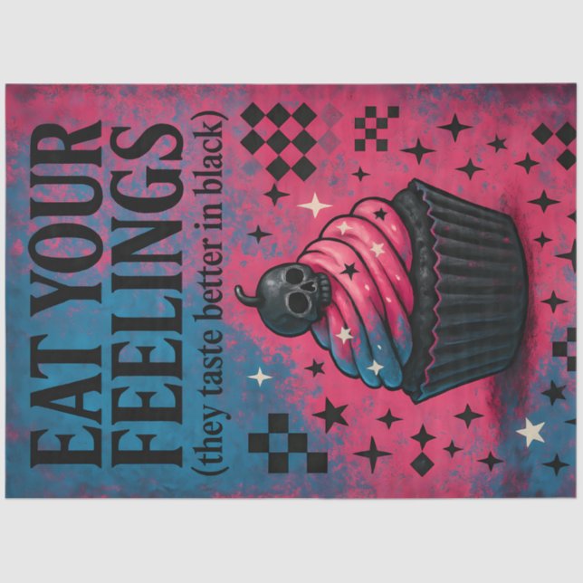  Eat Your Feelings – Alt Cupcake Decoupage - 1 Tissue Paper (Front)