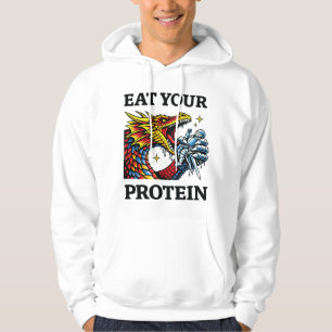 Eat Your Protein – Epic Dragon Eating Knight Hoodie
