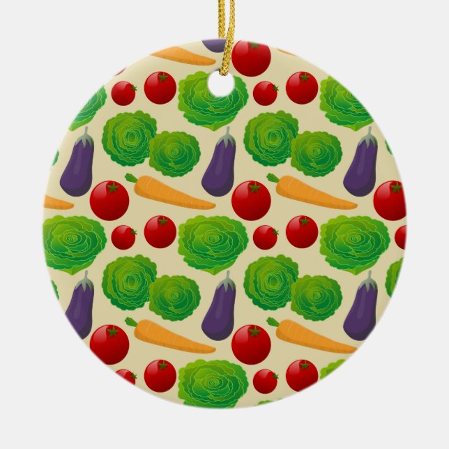 Eat Your Vegetables Ceramic Ornament (Front)