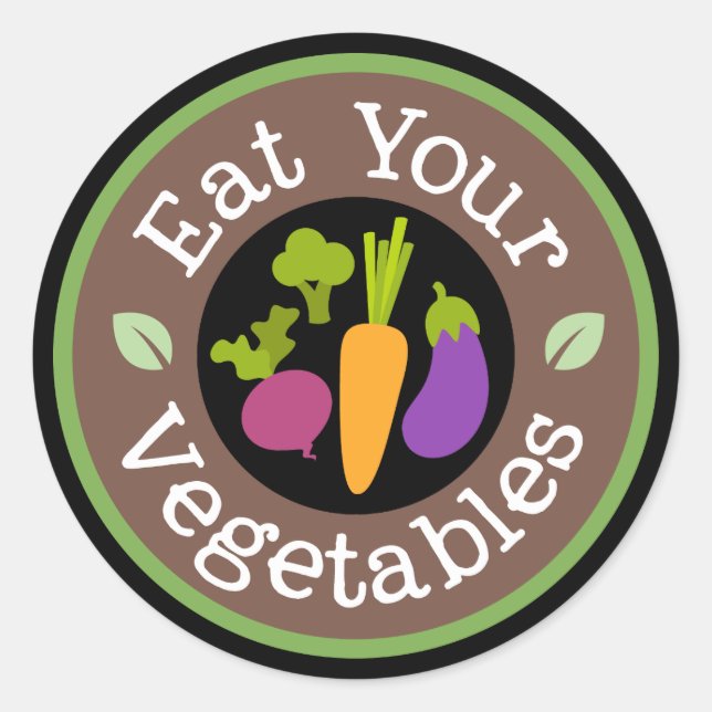 Eat your vegetables fun word art sticker (Front)