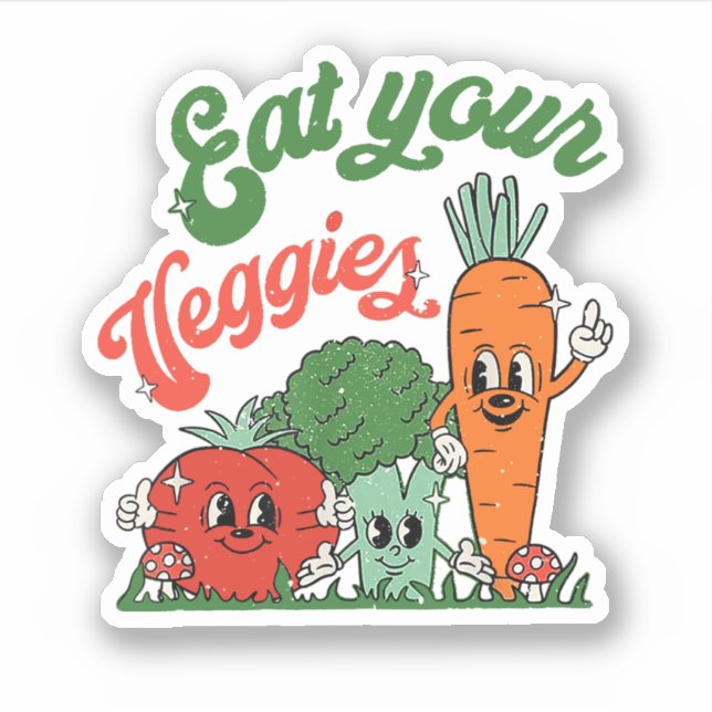 Eat Your Veggies Funny Vegeterian (Front)