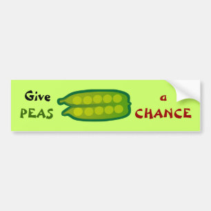 Eat Your Veggies Give PEAS a CHANCE Bumper Sticker